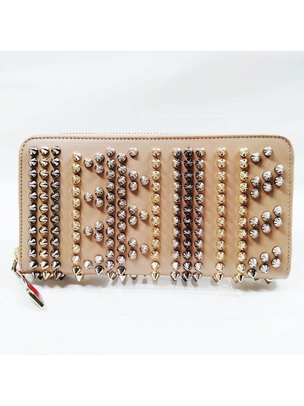 Christian Louboutin Long Wallet Beige Leather 497-070925